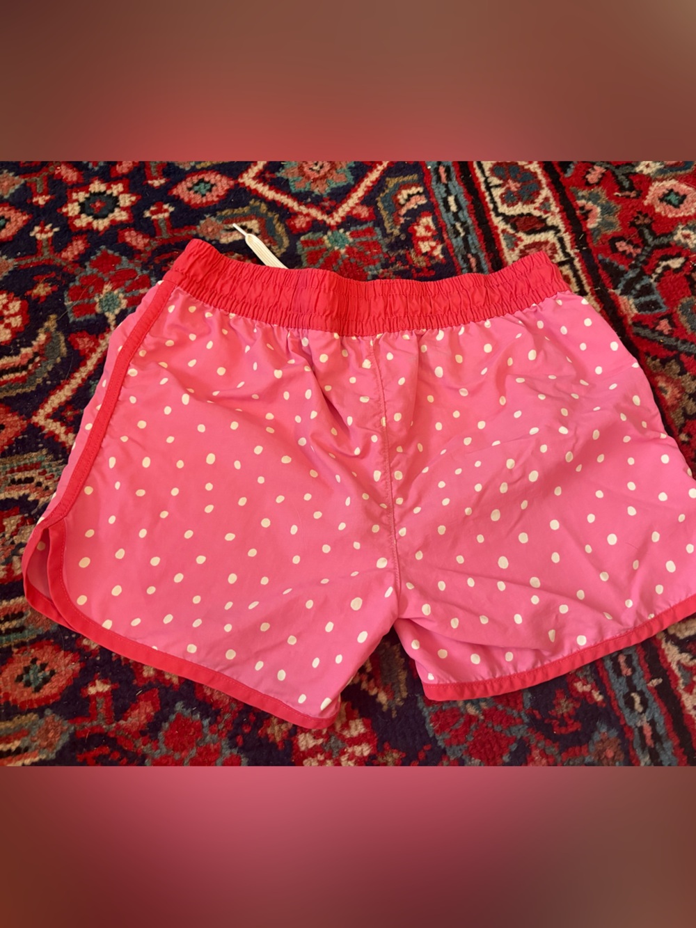Garnet Hill Pink Polka Dot Athletic Shorts